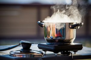 Cooking pot on a stove